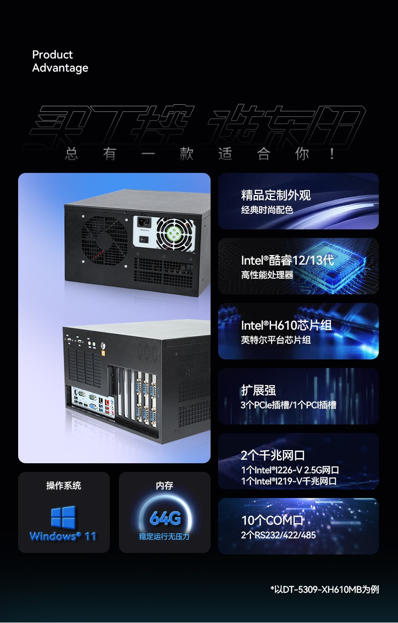 壁掛式上海工控機(jī),13個(gè)USB主機(jī)電腦,DT-5309-JH610MB1.jpg