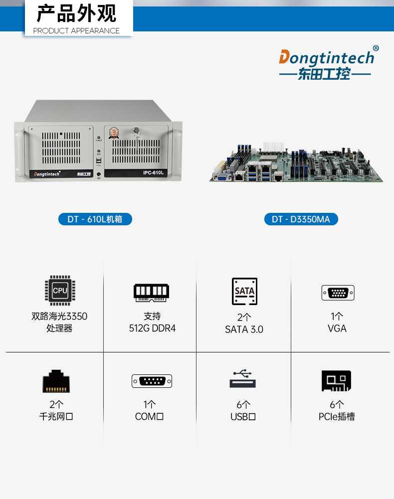 國(guó)產(chǎn)4u工控機(jī),搭載雙路海光3350 CPU,DT-610L-D3350MA.jpg