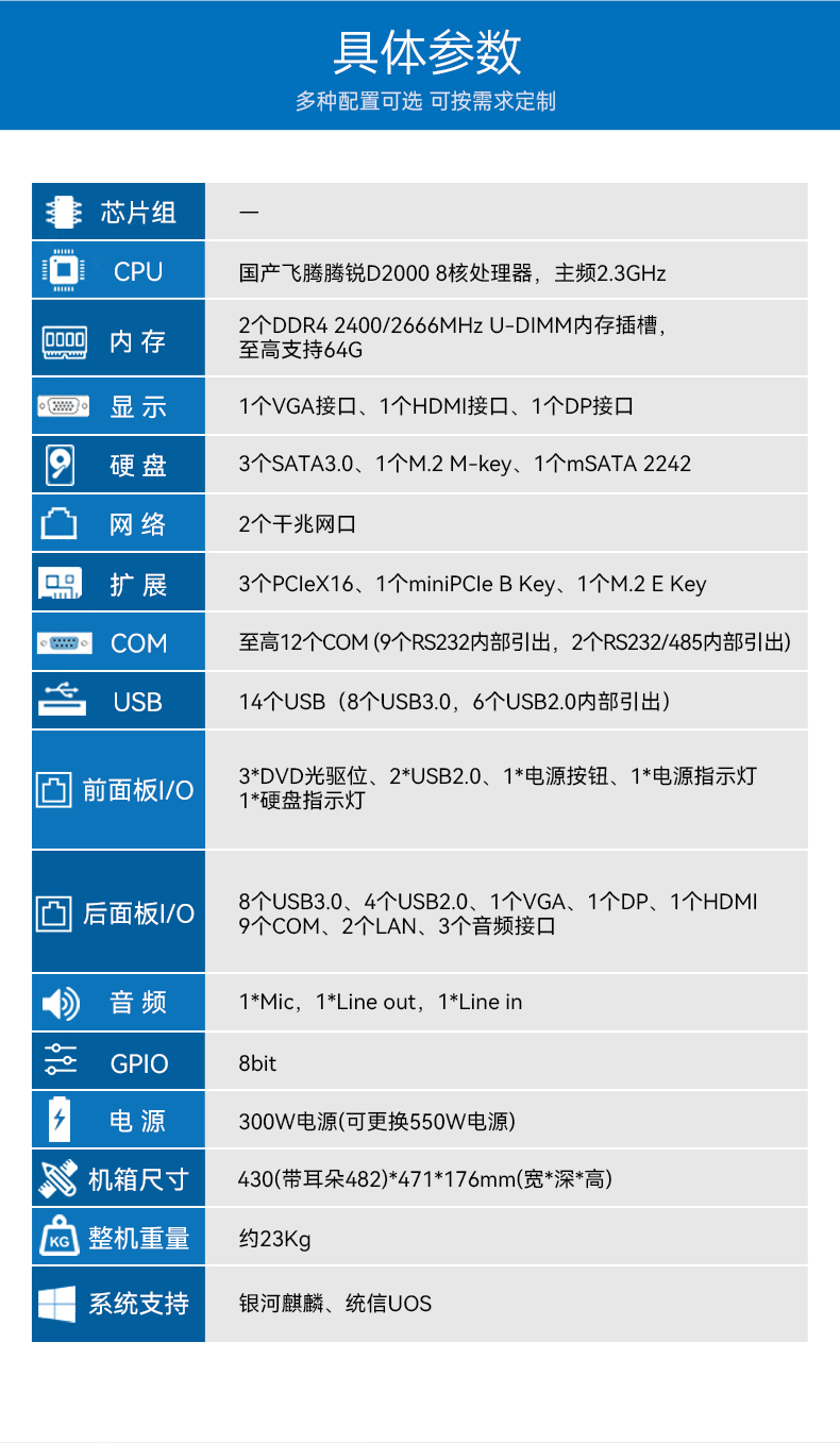 國產4U信創(chuàng)上海工控機,飛騰騰銳D2000八核處理器,5G國產CPU電腦,DT-610X-TD2KMB.jpg